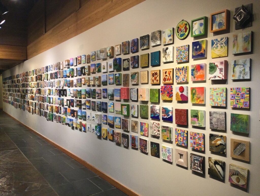 Pieces in the 20-Dollar Art Show must be no larger than 36 square inches. This year's show has pledges for 4,200 pieces of art from 165 artists. Photo courtesy: Bright Place Gallery