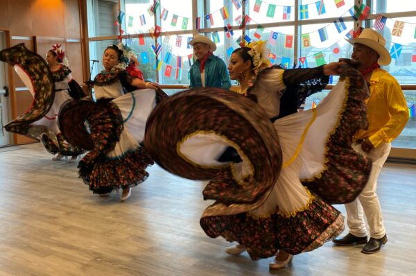 Herencia Mexicana perform folklorico dance at the Newport Performing Arts Center during last fall's Olalla Cultural Fest. Photo courtest: Oregon Coast Council for the Arts (at Culture Fest produced by Arcoiris)