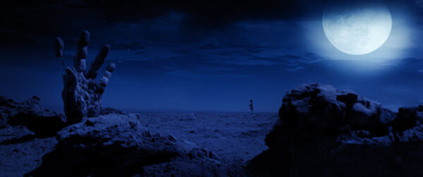 A little girl wanders a desolate landscape in "Moon Garden"