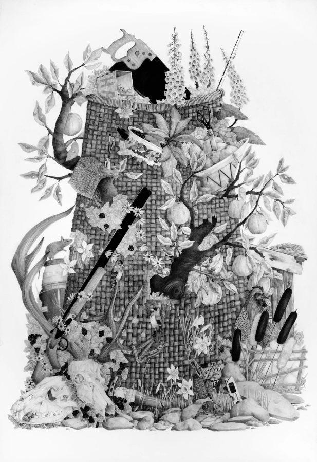 Susannah Kelly. Woven Together. 32" x 44." Graphite on Paper. Image courtesy of Neil M. Perry.