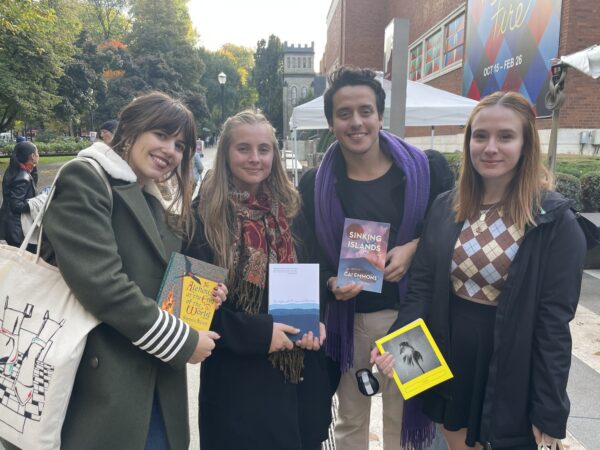 Lewis & Clark students (from left) Selma, Amalia, Francisco, and Mia attended the Portland Book Festival.